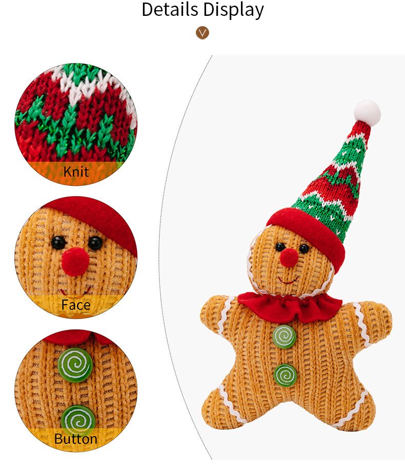 Christmas decorations Creative gingerbread figure pendant Yellow doll party Christmas tree pendant male + female one each  A+B