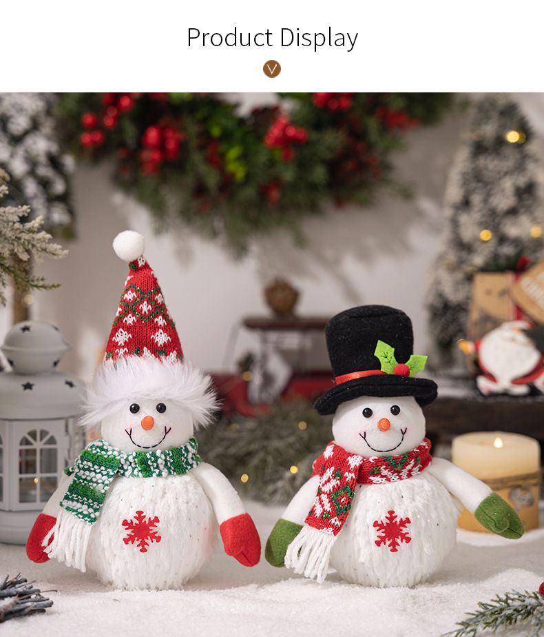 Christmas snowman doll decoration light up doll Christmas snowflake with lights snowman doll children