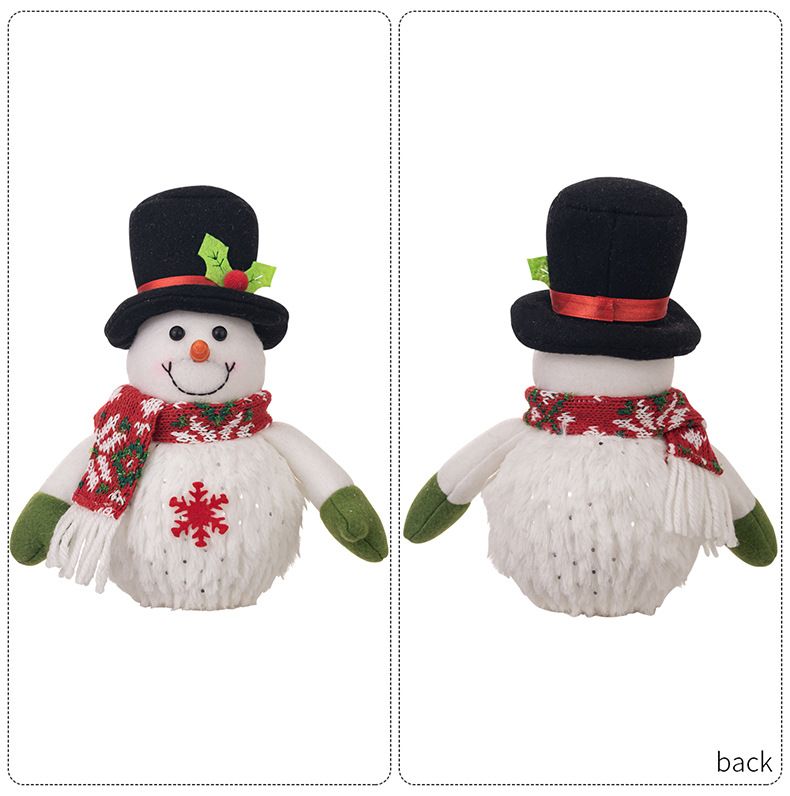 Christmas snowman doll decoration light up doll Christmas snowflake with lights snowman doll children