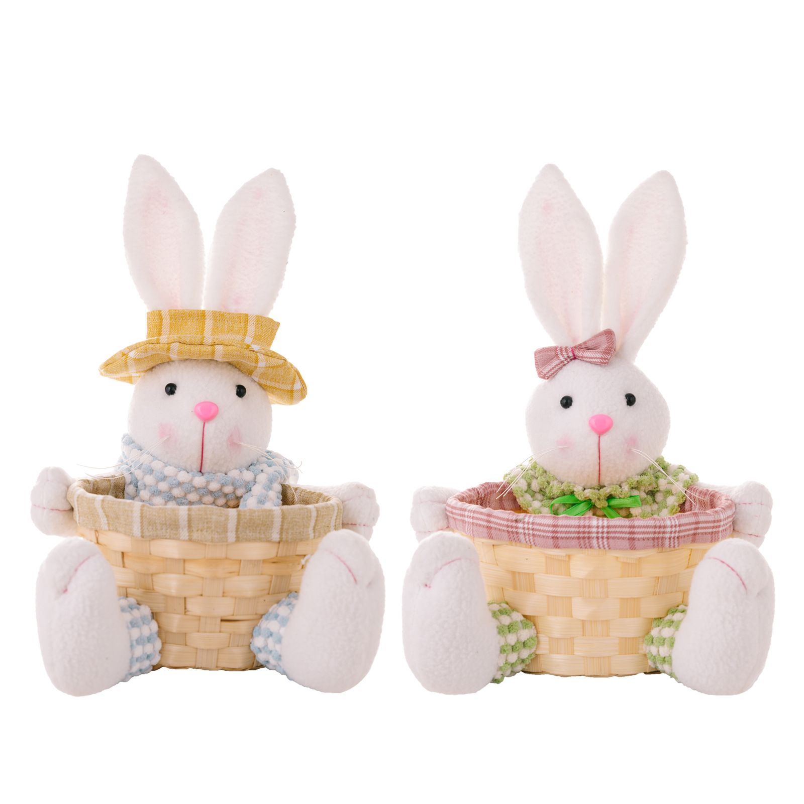 Easter decorations cartoon cute Easter bunny doll candy basket Egg storage basket A +B each  A+B