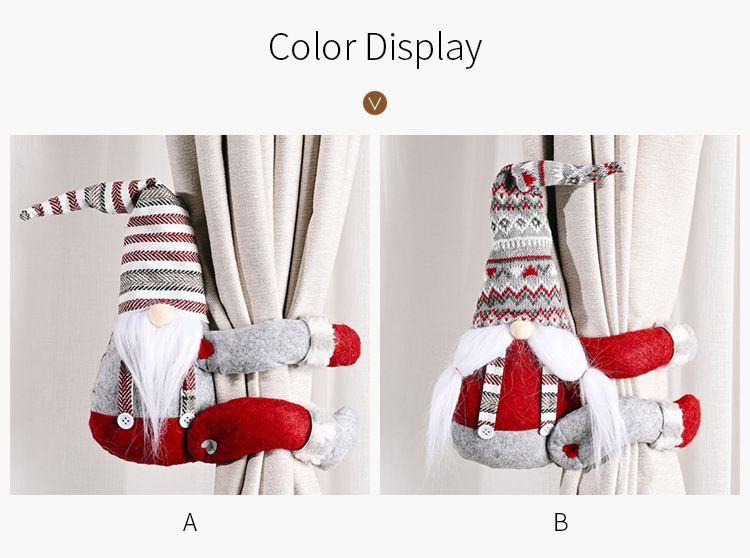 Christmas decorations Striped hat Forest old man side hold curtain buckle door hanging door curtain hanging curtain hanging one of each Other A+B