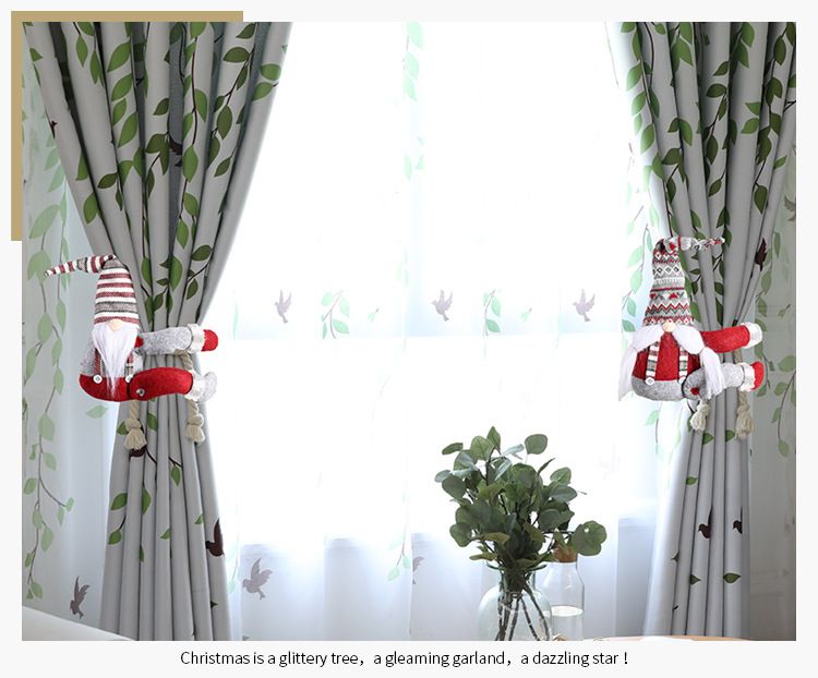 Christmas decorations Striped hat Forest old man side hold curtain buckle door hanging door curtain hanging curtain hanging one of each Other A+B