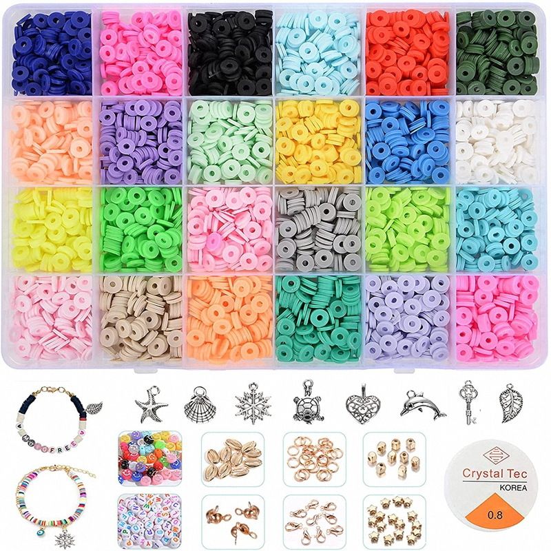 4000 clay beads 24 color flat polymer Hessian bead polymer polymer polymer polymer polymer polymer polymer polymer polymer bead jewelry accessories  RT-24011