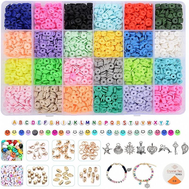 4000 clay beads 24 color flat polymer Hessian bead polymer polymer polymer polymer polymer polymer polymer polymer polymer bead jewelry accessories  RT-24011