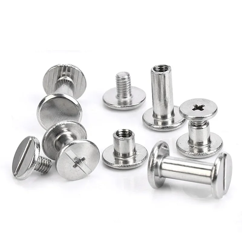 [Size：M3  Length: 5mm] 10sets Stainless Steel Binding Chicago Screws M3 Studs Rivets Slotted Belt ScrewS for DIY Photo Album Desk Menu Fasteners  M3