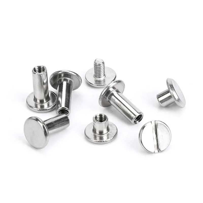 [Size：M3  Length: 5mm] 10sets Stainless Steel Binding Chicago Screws M3 Studs Rivets Slotted Belt ScrewS for DIY Photo Album Desk Menu Fasteners  M3