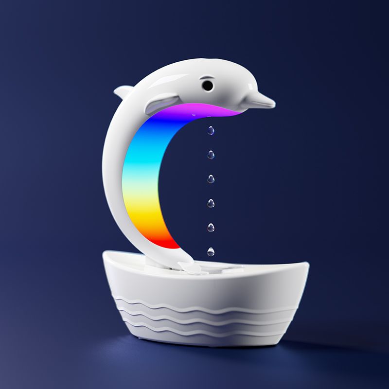 Anti-gravity water drop reverse flow humidifier Dolphin humidifier Bright atmosphere light Desktop decoration Household humidifier Portable water capacity 380ml Bluetooth 5.3  Y18