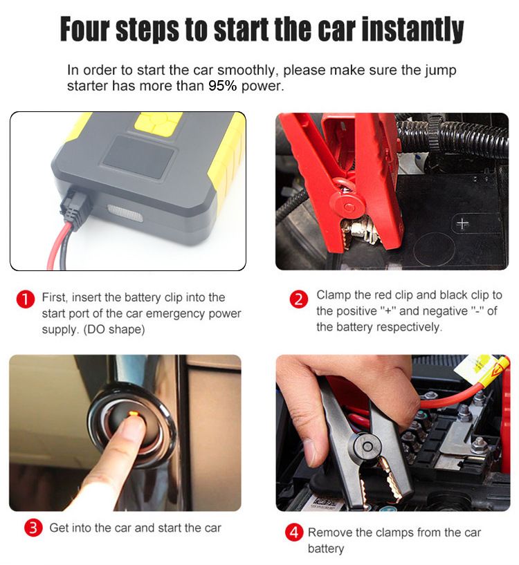 Multi-function Car Jump Starter Air Pump Portable Air Compressor Auto Tire Inflator Emergency Power Supply  FJS-950