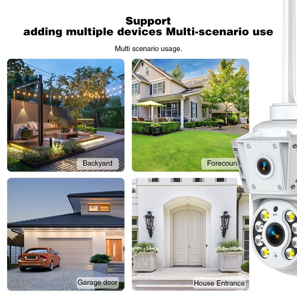 K30 dual-eye linkage camera, high-definition remote monitoring, 360-degree outdoor waterproof wireless monitoring, IP66 waterproof mobile monitoring, two-way intercom, full-color night vision APP, OKAM PRO, suitable for homes, stores, supermarkets, factories and other places  K30