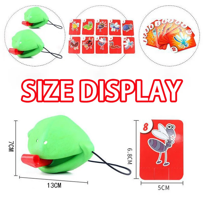 [2 Person Battle] Frog Lizard Mask Wagging Tongue Lick Cards Board Games for Children Family Party Toys Antistress Funny Desktop Puzzle Game Toys  YIZHI