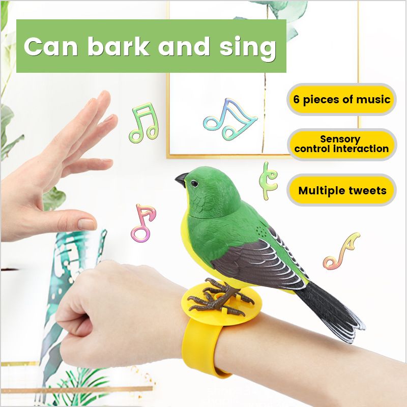 Creative fun simulation bird voice control light control bird children electric induction toys small gifts  HL522