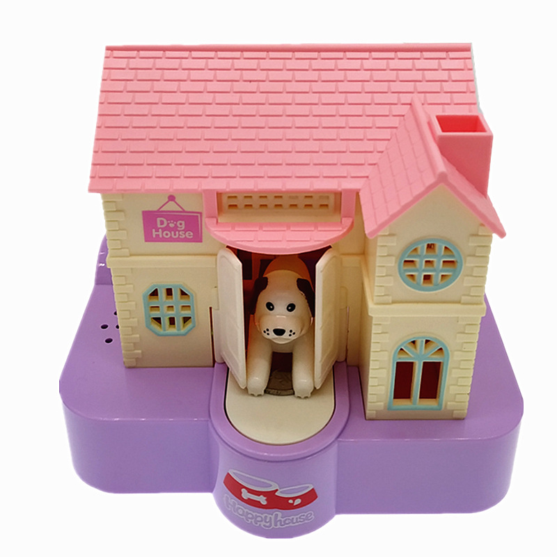 [Purple] Fun can love dog small house Piggy bank Children