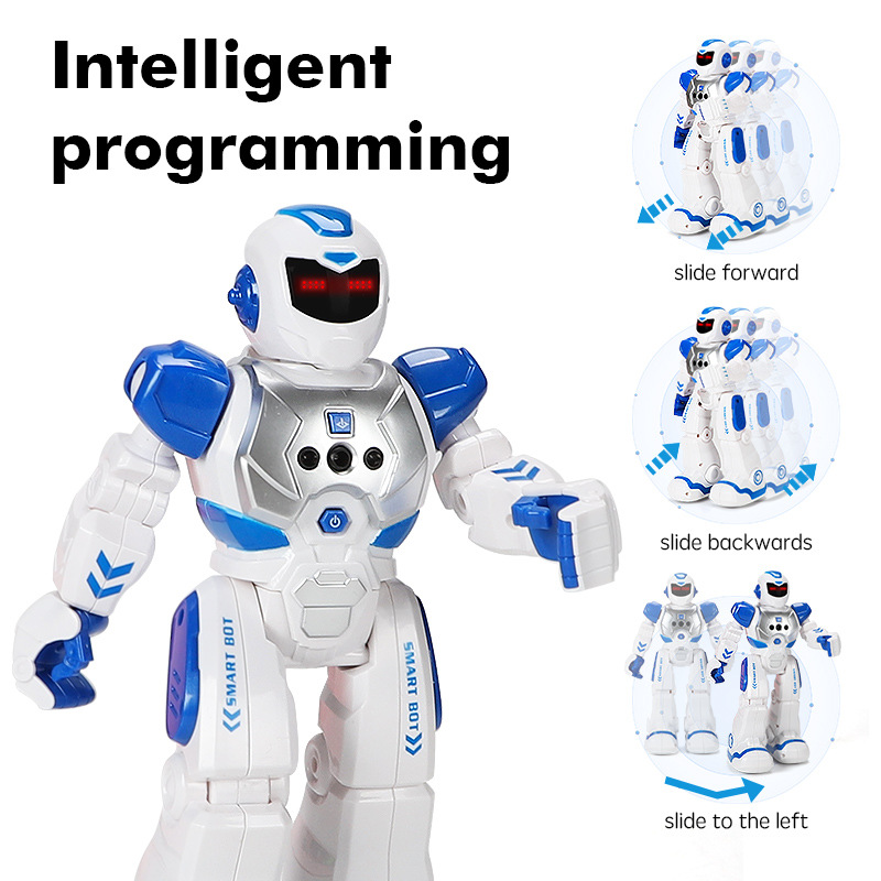 [Yellow] Robocop intelligent early education robot electric singing infrared sensing children