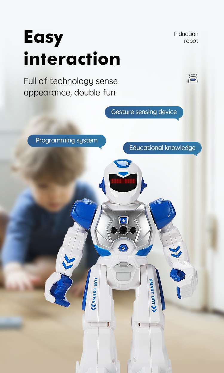 [Yellow] Robocop intelligent early education robot electric singing infrared sensing children