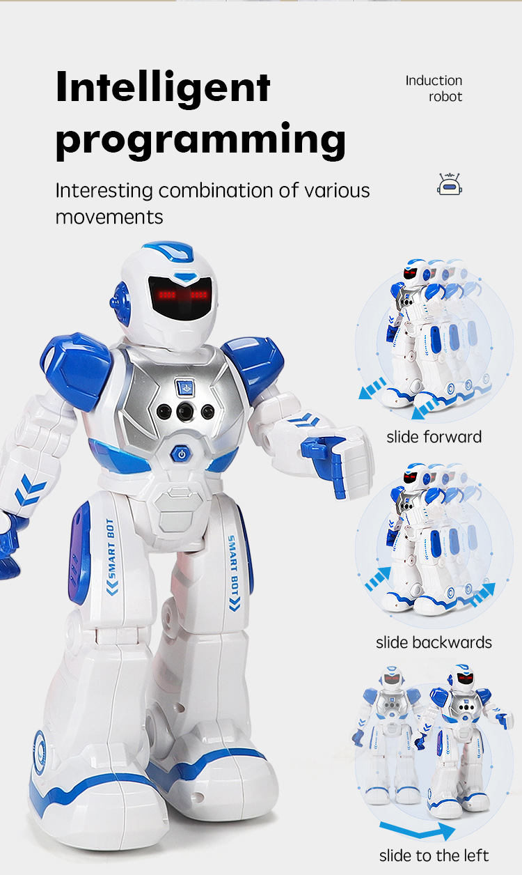 [Yellow] Robocop intelligent early education robot electric singing infrared sensing children