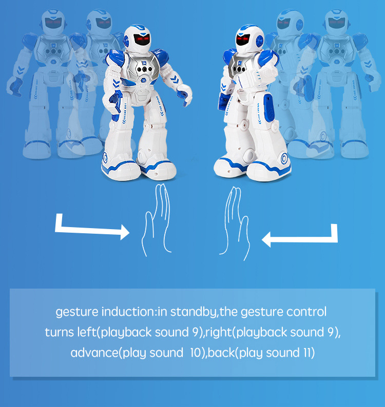 [Yellow] Robocop intelligent early education robot electric singing infrared sensing children