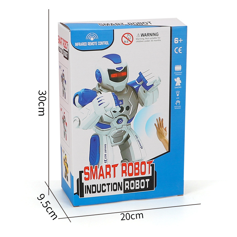 [Blue] Robocop intelligent early education robot electric singing infrared sensing children