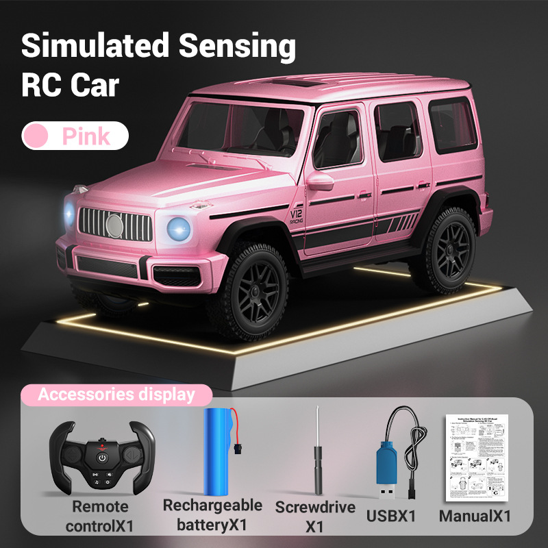 [Pink] Simulation 1:14 climbing off-road vehicle model Gesture sensing RC remote control car children