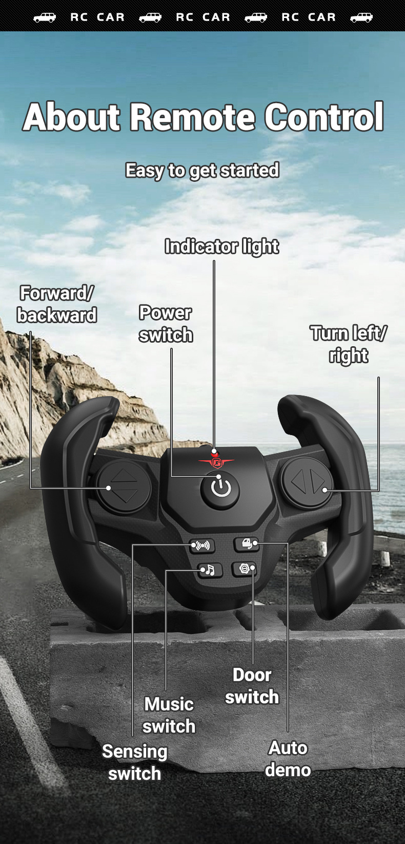 [Pink] Simulation 1:14 climbing off-road vehicle model Gesture sensing RC remote control car children