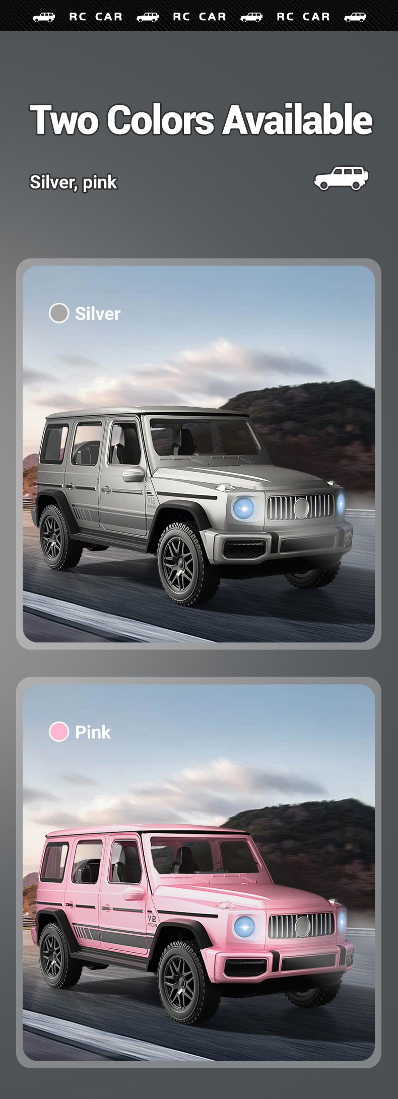 [Pink] Simulation 1:14 climbing off-road vehicle model Gesture sensing RC remote control car children