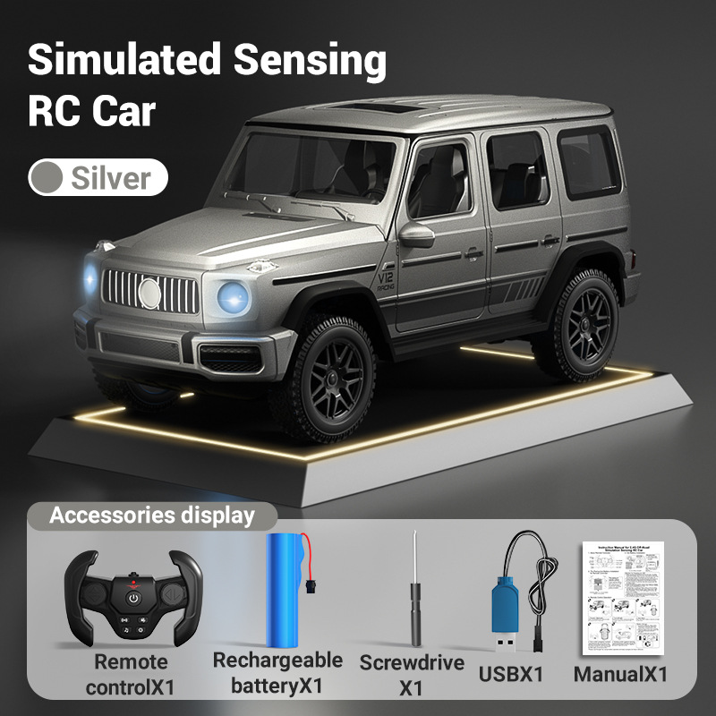 [Silvery] Simulation 1:14 climbing off-road vehicle model Gesture sensing RC remote control car children