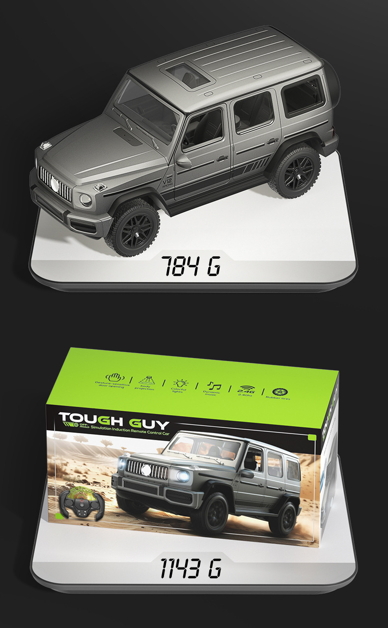 [Silvery] Simulation 1:14 climbing off-road vehicle model Gesture sensing RC remote control car children