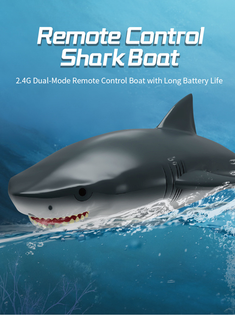 Simulation Shark 2.4G remote control boat high-speed electric water speedboat Toy boat Children