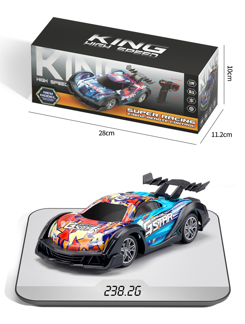 [Purple] Colorful light four-way drift racing car children