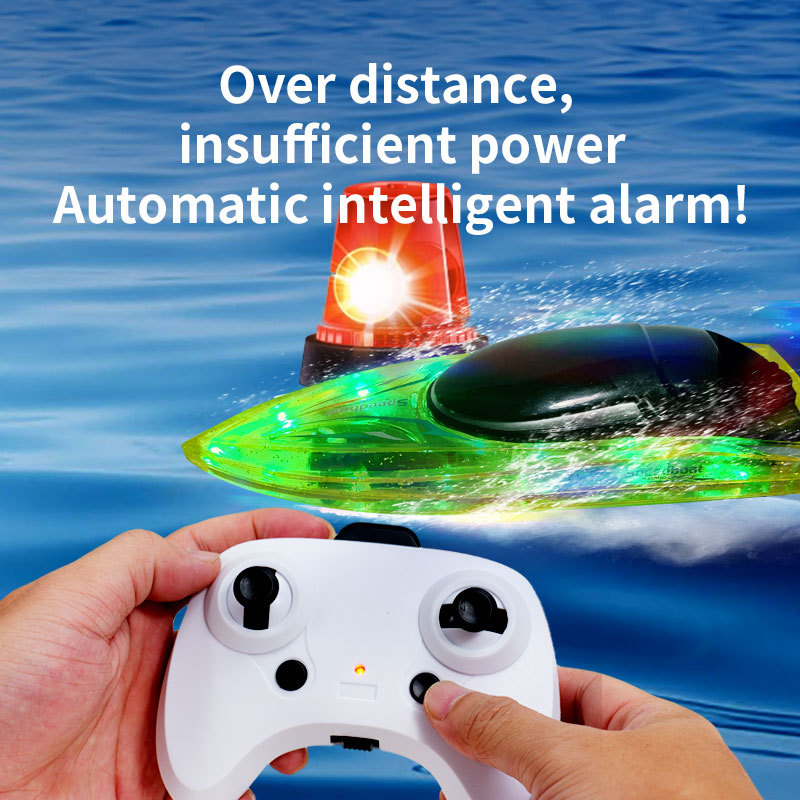 [Purple] 2.4G water speed boat switch reset light remote control boat Children