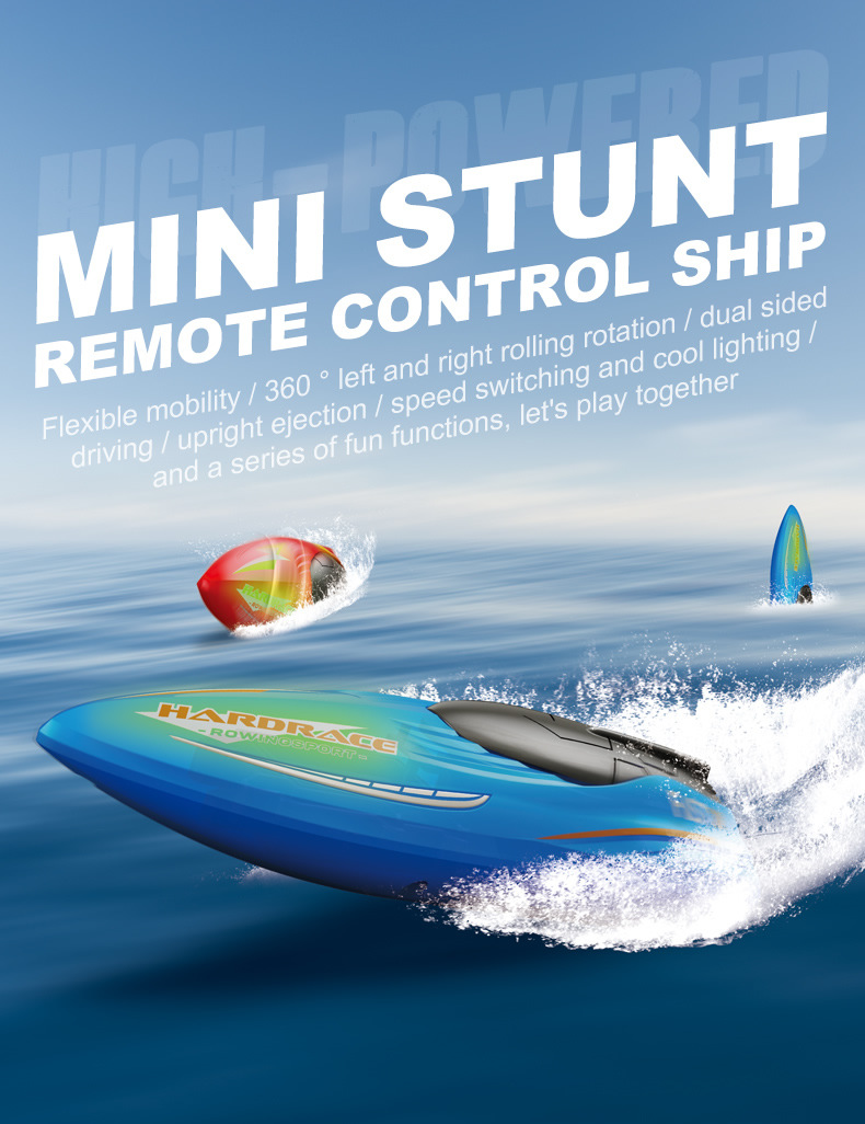 [Blue] Mini 2.4G remote control boat simulation electric speedboat model children