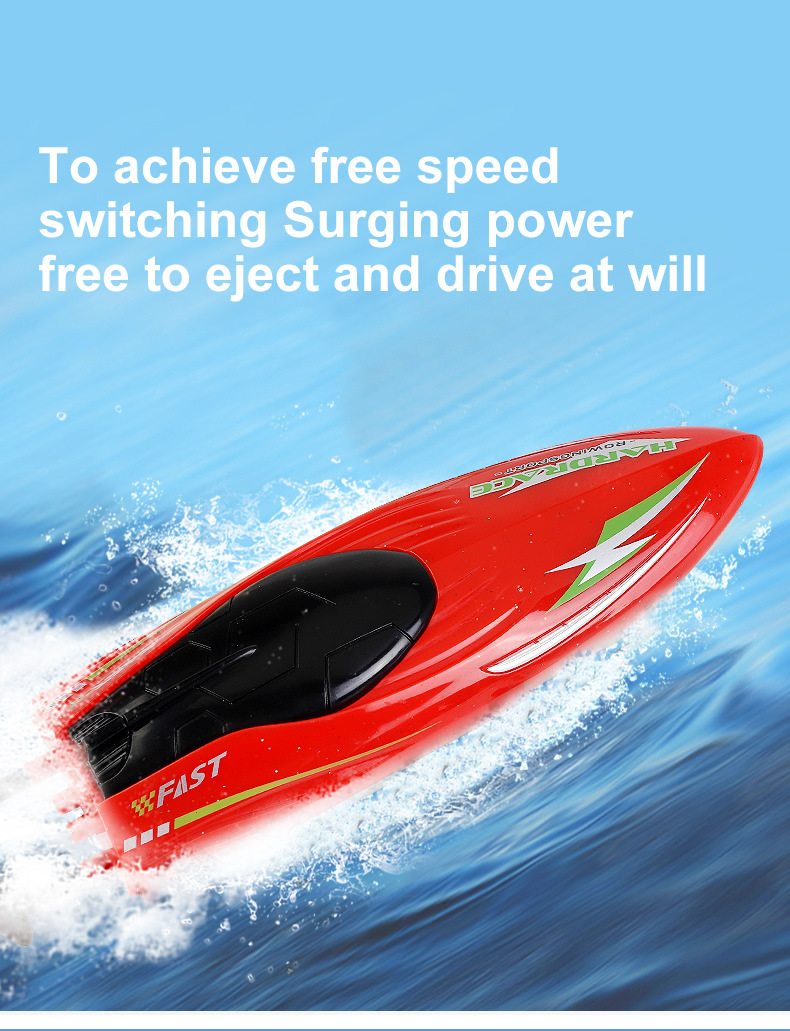 [Red] Mini 2.4G remote control boat simulation electric speedboat model children