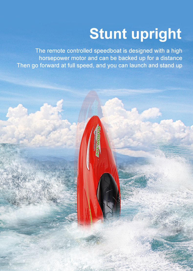 [Red] Mini 2.4G remote control boat simulation electric speedboat model children