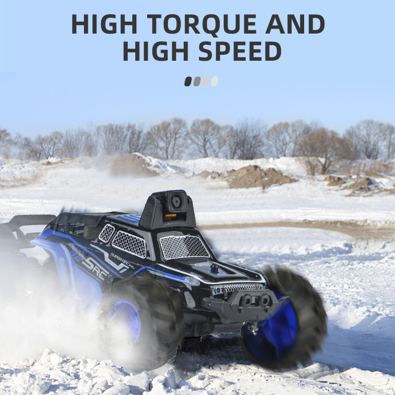 [Blue] 2.4G mini HD camera car WIFI climbing off-road high-speed remote control car children