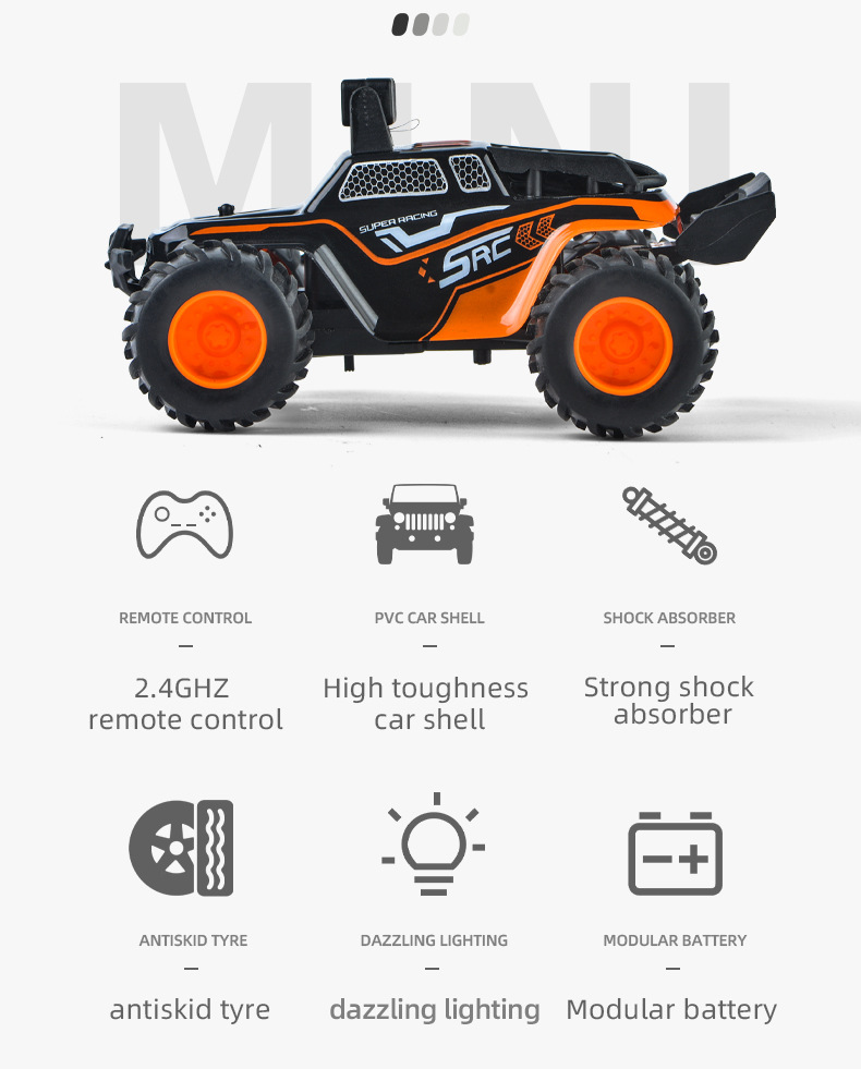 [Blue] 2.4G mini HD camera car WIFI climbing off-road high-speed remote control car children