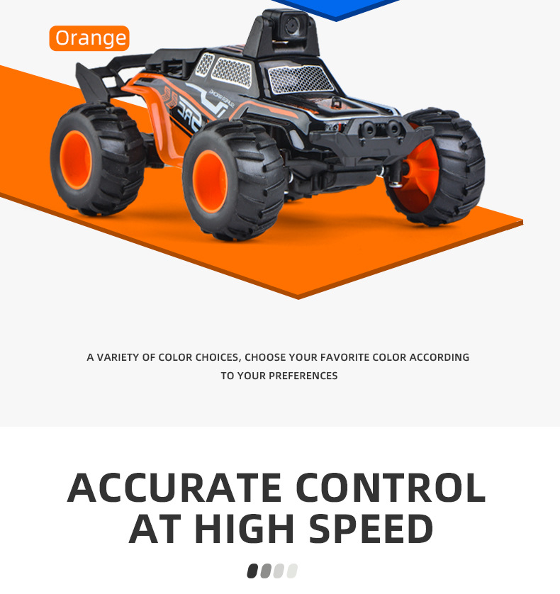 [Blue] 2.4G mini HD camera car WIFI climbing off-road high-speed remote control car children