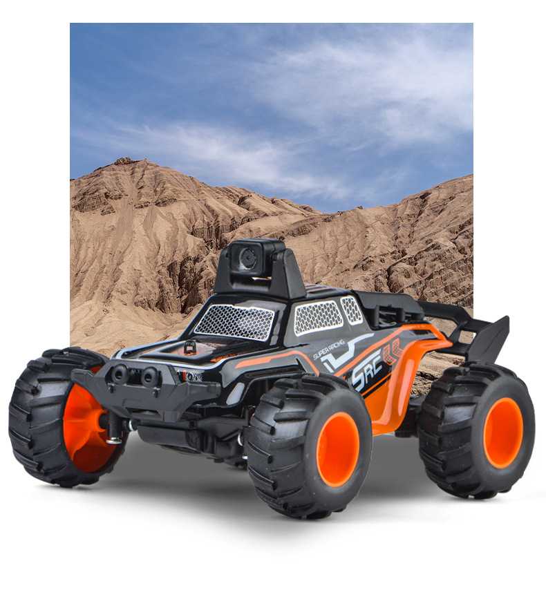 [Blue] 2.4G mini HD camera car WIFI climbing off-road high-speed remote control car children