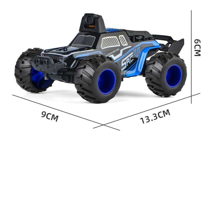 [Blue] 2.4G mini HD camera car WIFI climbing off-road high-speed remote control car children