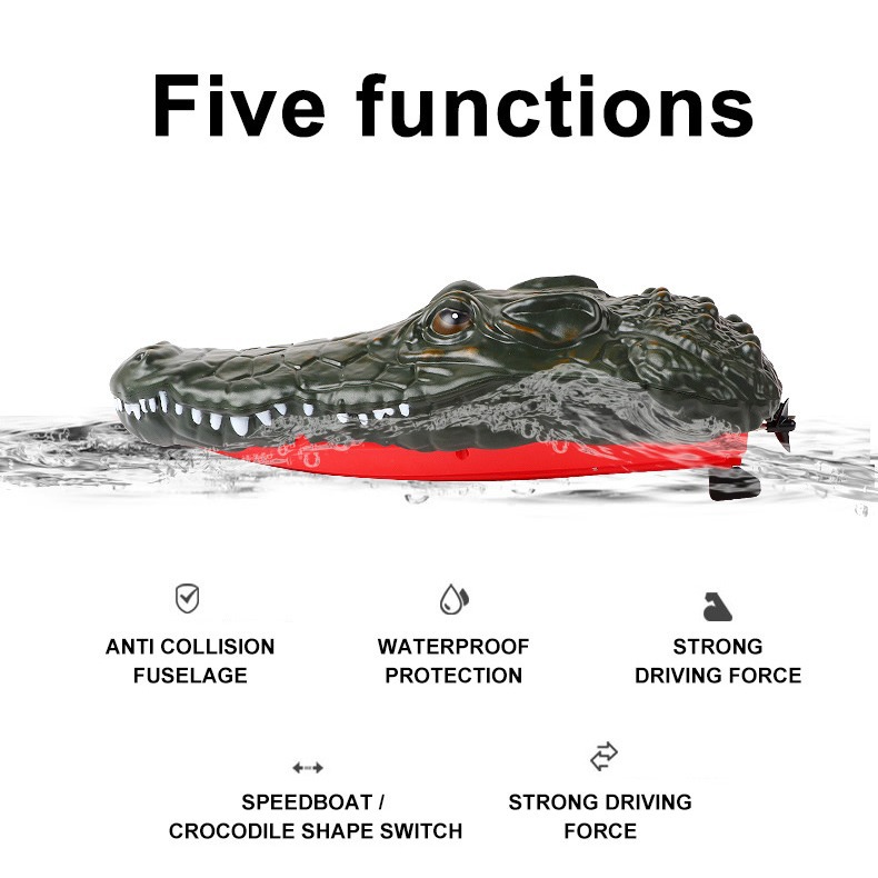 2.4G outdoor water crocodile remote control boat speedboat model children