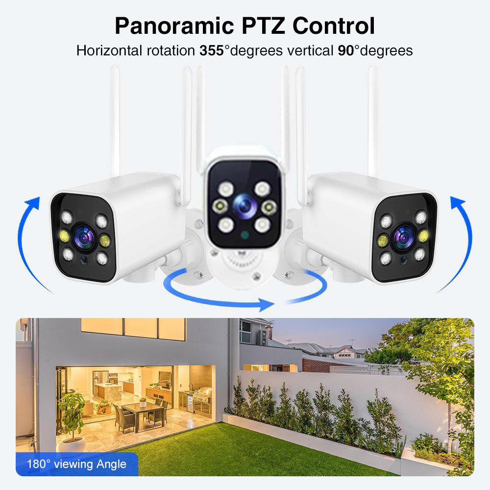 K20 smart security camera, high-definition dual-band outdoor waterproof security full-color night vision camera, manual recording, dynamic detection recording, timed recording, alarm recording, cloud storage +TF local recording (maximum support 128GB)  K20