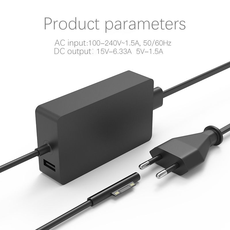 102W charger 15V 6.33A, compatible with SurfaceBook laptop power adapter, European standard power supply Laptop Adapter A1798