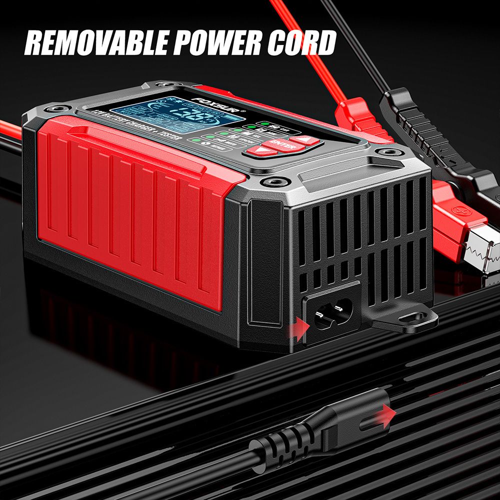 2-in-1 battery quality detector, battery analyzer, 12V car and motorcycle lead-acid lithium iron phosphate battery charger  FTC-1206