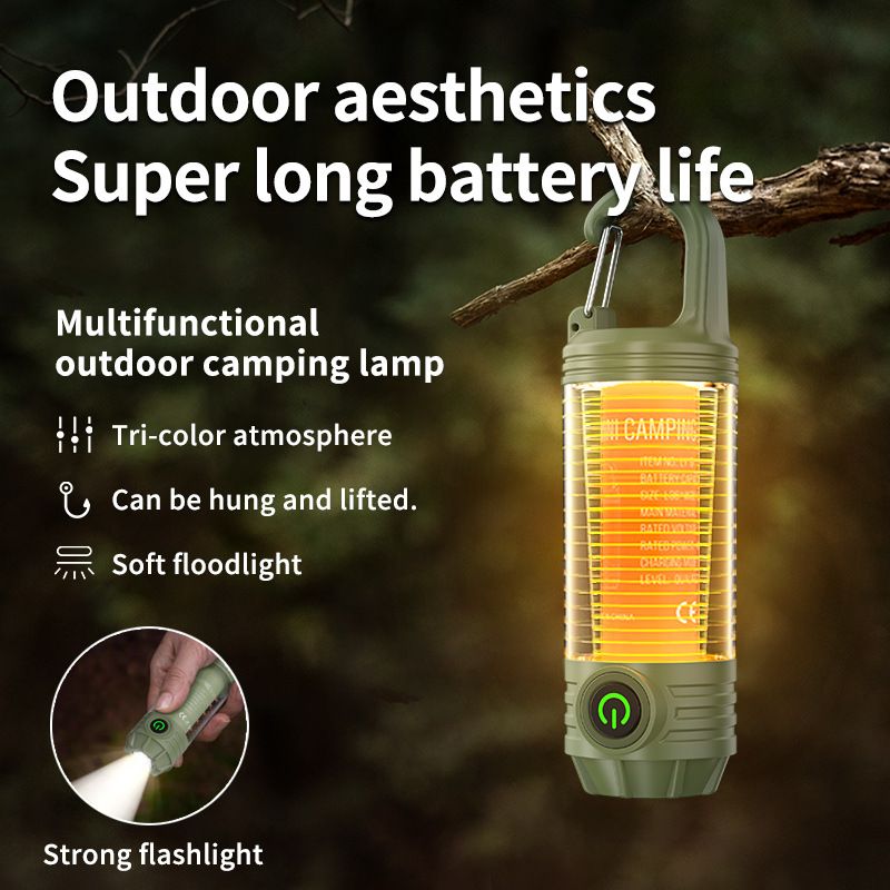 Outdoor camping light Multi-light source portable keychain hook mini flashlight atmosphere camping light  LY19