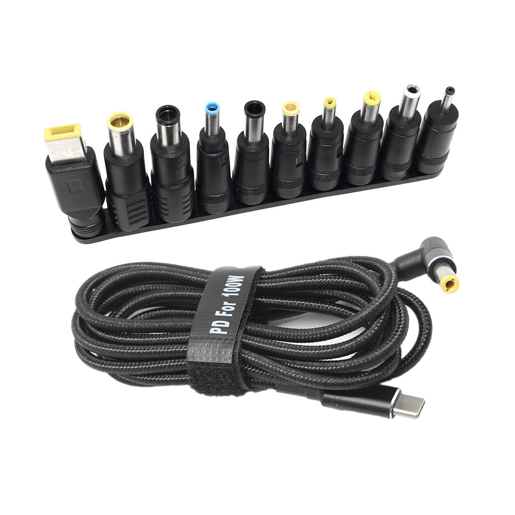 [100W 5A+10 adapters] Type-C to DC fast charge notebook power cord PD decoy line for Lenovo HP Xiaomi Asus  XST