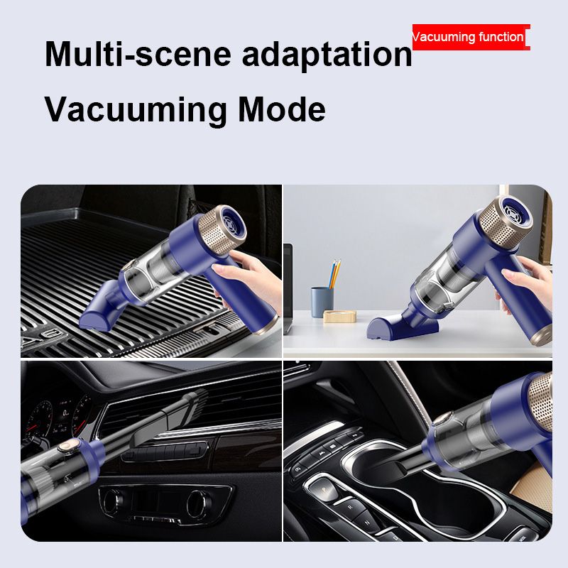 [Black] Wireless desktop car vacuum cleaner blowing suction integrated handheld dust blowing suction Small mini charging vacuum cleaner 6500PA super suction LED lighting 4000mha large capacity battery  LT-135