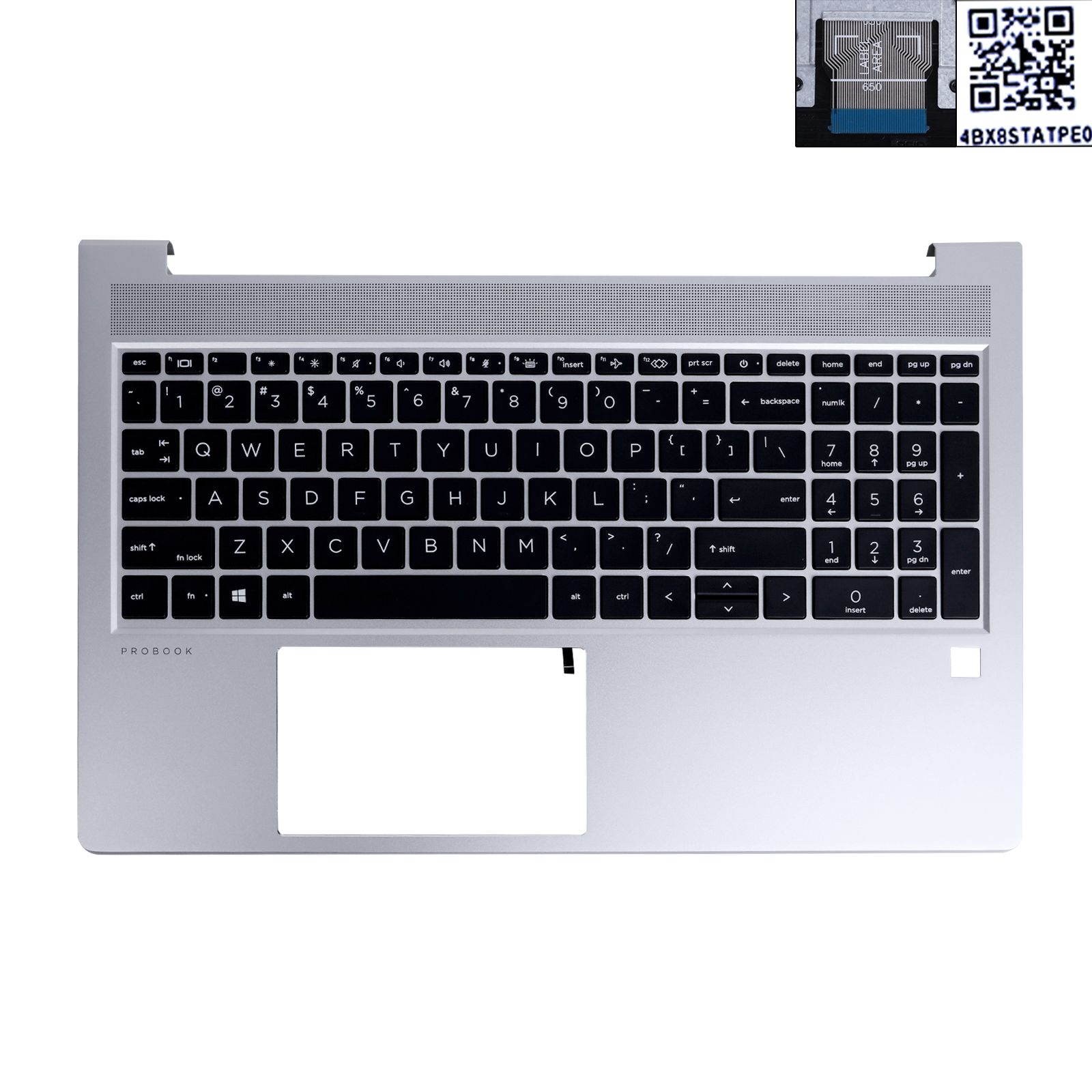 HP 450 G9 palmres with US keyboard case Upper cover Silver	 Cover N/A