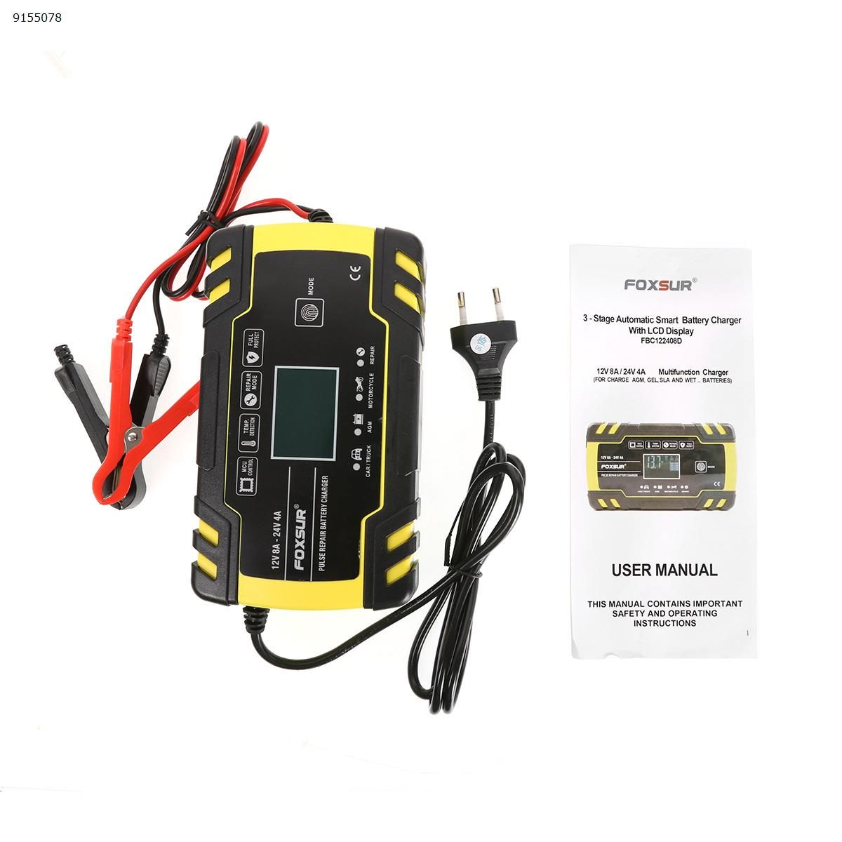 Motorcycle car battery charger 12V 24V truck repair charger AGM charger（EU） Car Appliances FBC122408D