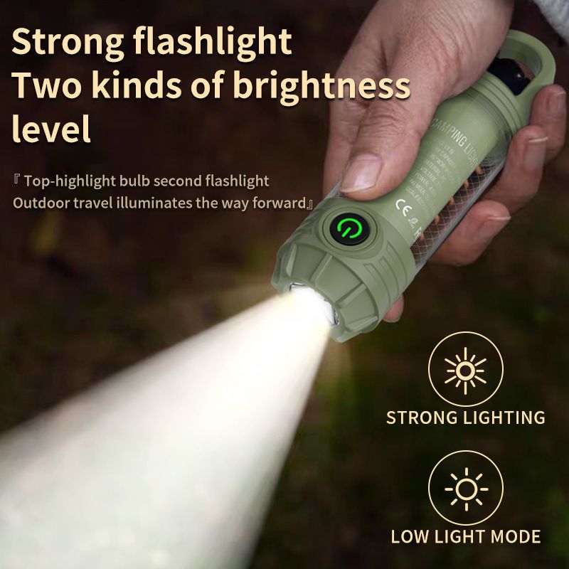 Outdoor camping light Multi-light source portable keychain hook mini flashlight atmosphere camping light  LY19