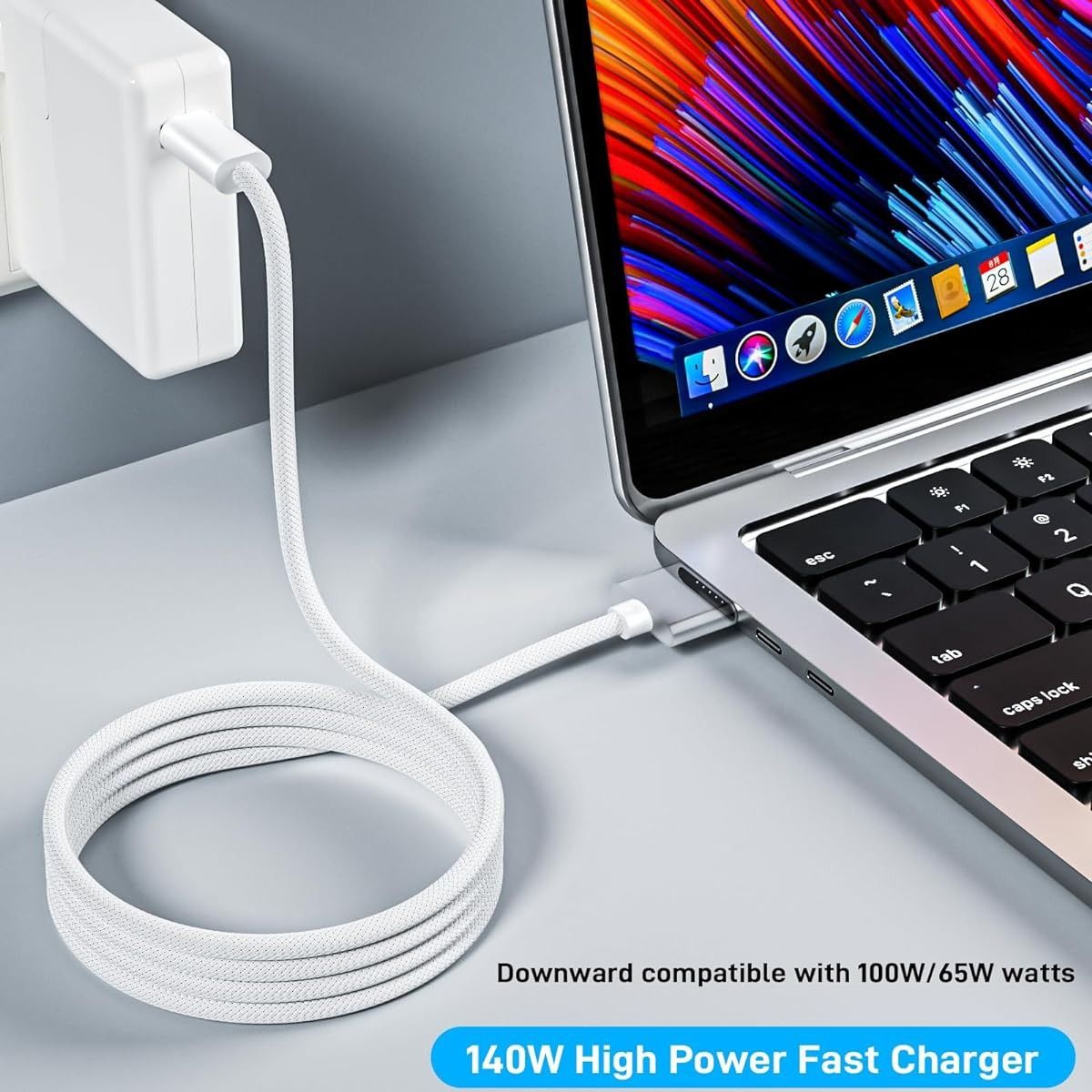 Suitable for Apple laptop 140W power adapter USB-C to MagSafe 3 Cable (2 m) (excluding USB-C power adapter) Laptop Adapter 140W