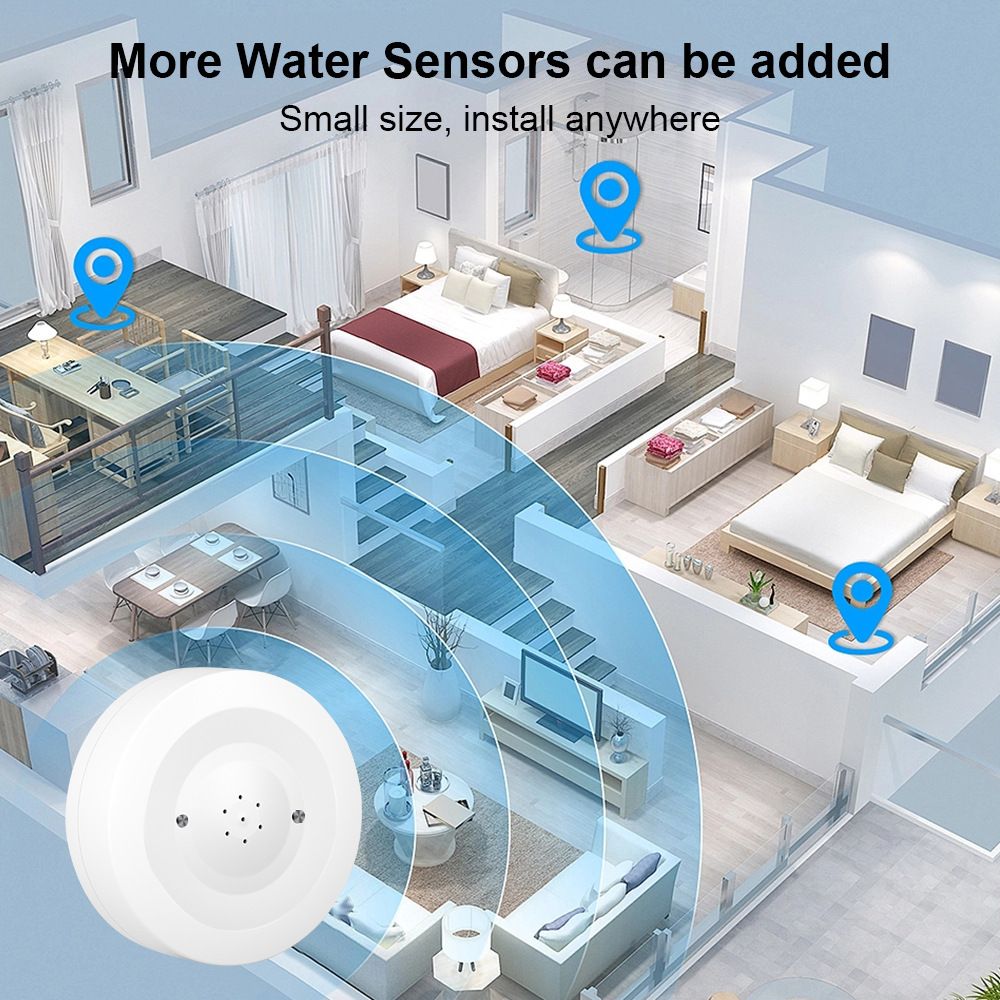 Tuya Water alarm Remote smart home water sensor detector wifi water level alarm wifi+ Bluetooth dual-mode APP remote control low power alert  898DT