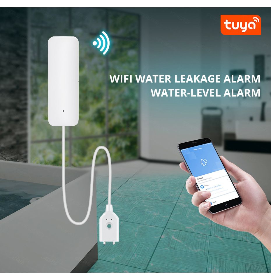 Tuya WiFi Water leakage alarm Overflow water detector Water level alarm record View APP notifications  WL-898WT